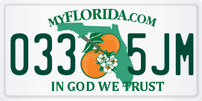 FL license plate 0335JM