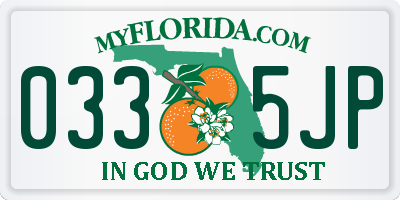 FL license plate 0335JP