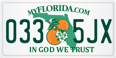 FL license plate 0335JX