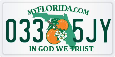 FL license plate 0335JY