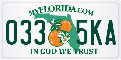 FL license plate 0335KA