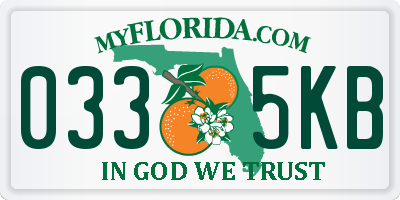 FL license plate 0335KB
