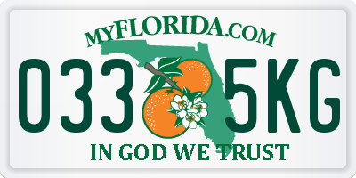 FL license plate 0335KG