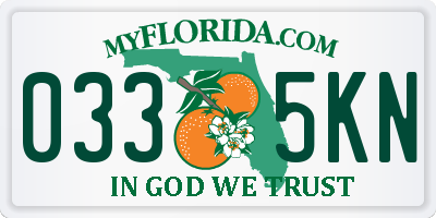 FL license plate 0335KN