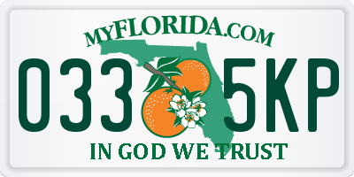 FL license plate 0335KP