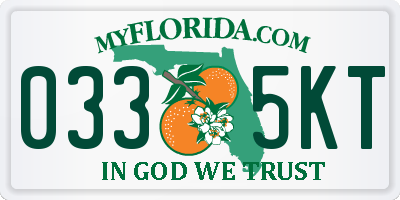 FL license plate 0335KT