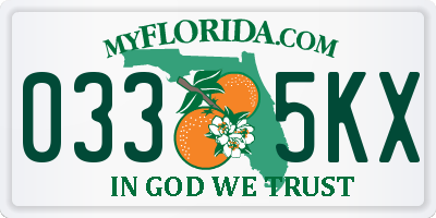 FL license plate 0335KX