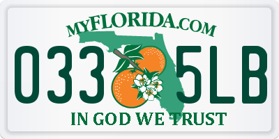 FL license plate 0335LB