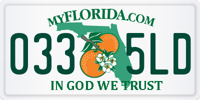 FL license plate 0335LD