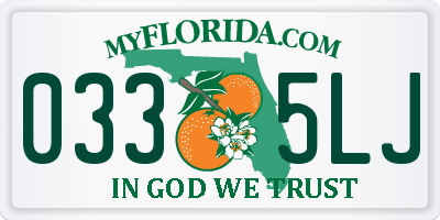 FL license plate 0335LJ