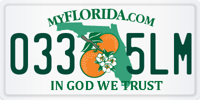 FL license plate 0335LM