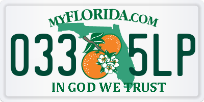 FL license plate 0335LP