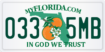 FL license plate 0335MB