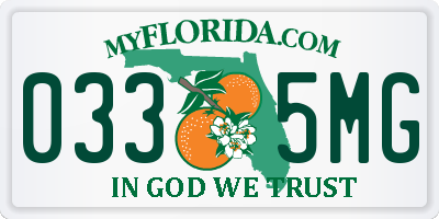 FL license plate 0335MG