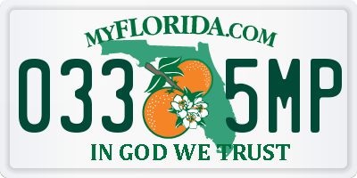 FL license plate 0335MP