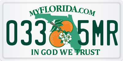 FL license plate 0335MR