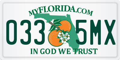 FL license plate 0335MX