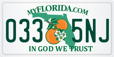 FL license plate 0335NJ