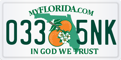 FL license plate 0335NK