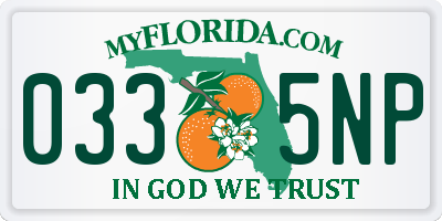 FL license plate 0335NP