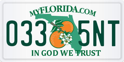 FL license plate 0335NT