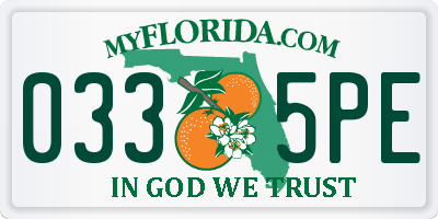 FL license plate 0335PE