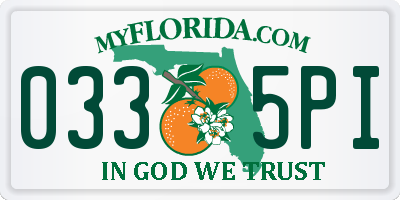 FL license plate 0335PI