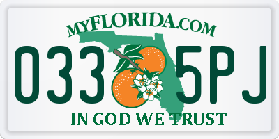 FL license plate 0335PJ