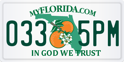 FL license plate 0335PM