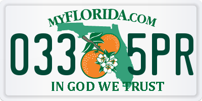 FL license plate 0335PR