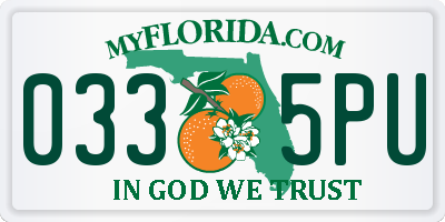 FL license plate 0335PU