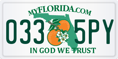 FL license plate 0335PY