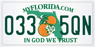 FL license plate 0335QN
