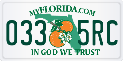 FL license plate 0335RC