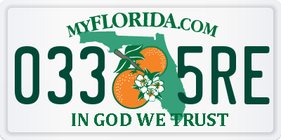FL license plate 0335RE