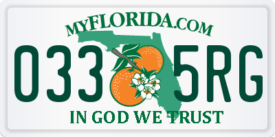 FL license plate 0335RG
