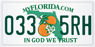 FL license plate 0335RH