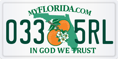 FL license plate 0335RL