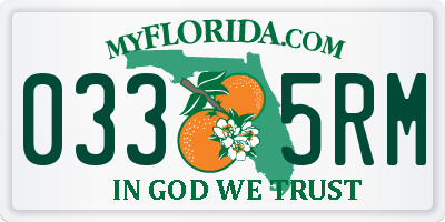 FL license plate 0335RM