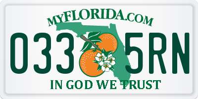 FL license plate 0335RN