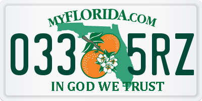 FL license plate 0335RZ