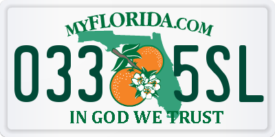 FL license plate 0335SL