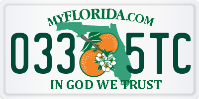 FL license plate 0335TC