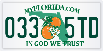 FL license plate 0335TD