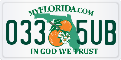 FL license plate 0335UB