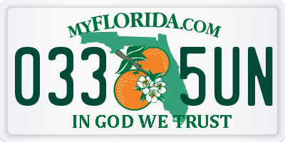 FL license plate 0335UN