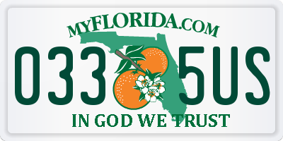 FL license plate 0335US