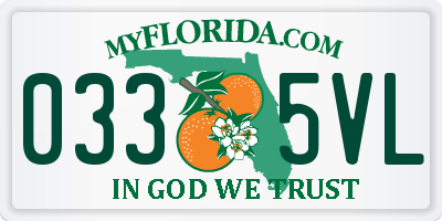 FL license plate 0335VL
