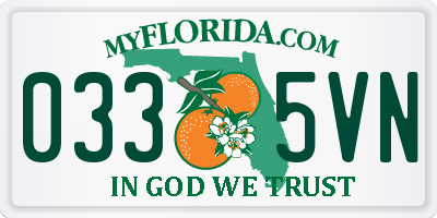 FL license plate 0335VN