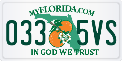 FL license plate 0335VS